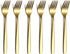 Berglander Gold Tea Fork, Stainless Steel Cake Fork Dessert Fork With Titanium Gold Plating 6.5 Inches Forks Pack of 6...