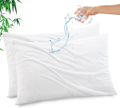 Gogreen Bamboo Rayon Waterproof Pillow Protector, Breathable Pillow Cover, Cooling Pillow Case Protector with Zipper, Super Soft Pillow Case Cover...