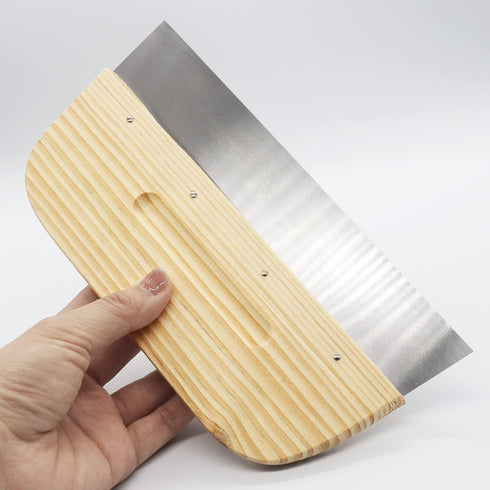 Putty Knife, 8.5 Inch Stainless Steel Scraper Tool, Wooden Handle Metal Spackle Knives for Drywall, Decals, Wall Paper, Floor Tile, Patching, Pain...