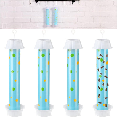 4 Pcs Sticky Fly Trap Fly Stick with Hanging Hook Adhesive Fly Catcher for Indoor Outdoor Trap Houseflies and Flying Insects Mosquito Bee Wasp Mot...