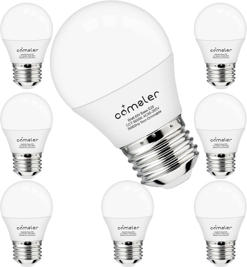 comzler E26 Base 8 Pack Light Bulbs, 6000K Cool Bright Daylight A15 Light Bulbs, 60 Watt Equivalent120V Energy Saving Refrigerator Small Bulbs, Ap...