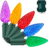 C6 Bulbs Christmas Lights with Built-in Timer - 50 LED 16.4ft Strawberry Battery String Light for Outdoor, Indoor - Christmas Lighting Wreath, Gar...