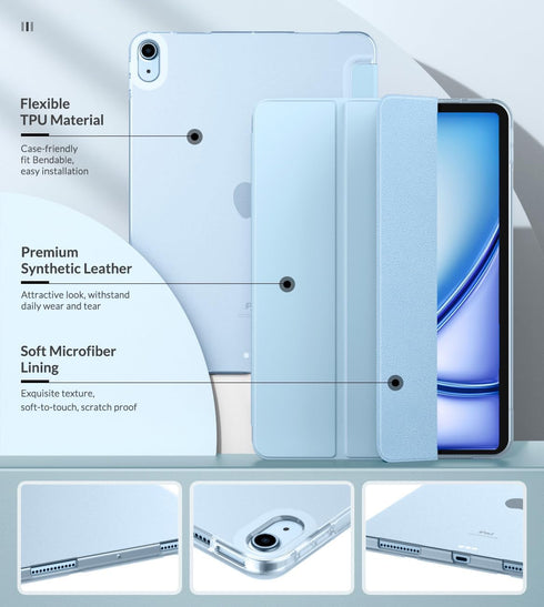 MoKo for iPad Air 11 Inch Case 7th/6th Generation M3/M2 2025/2024, iPad Air 5th/4th Gen 10.9" 2022/2020, Translucent Frosted Soft TPU Back Cover, ...