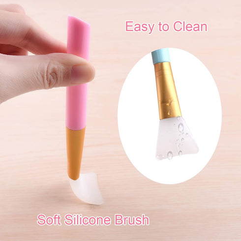 FEPITO Silicone Stir Sticks Kit Includes 9 Pcs Silicone Stir Sticks 4 Pcs Silicone Epoxy Brushes 2 Pcs Silicone Spatula for Mixing Resin, Paint, E...