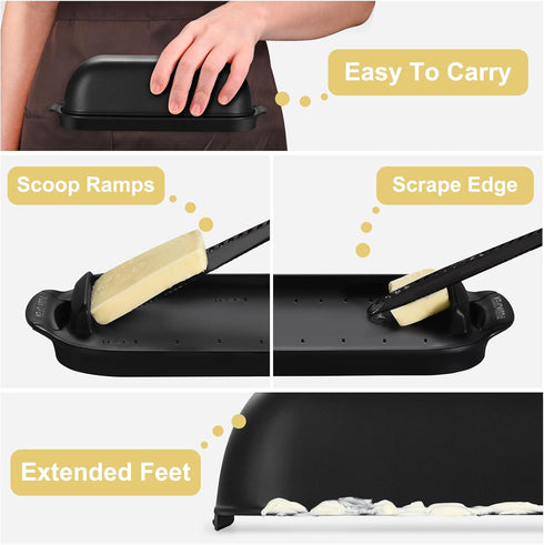 AONCO Butter Dish with Lid, Butter Container Holds for Countertop, Unbreakable Butter Keeper for Home Kitchen Decor, Perfect for East/West Coast B...