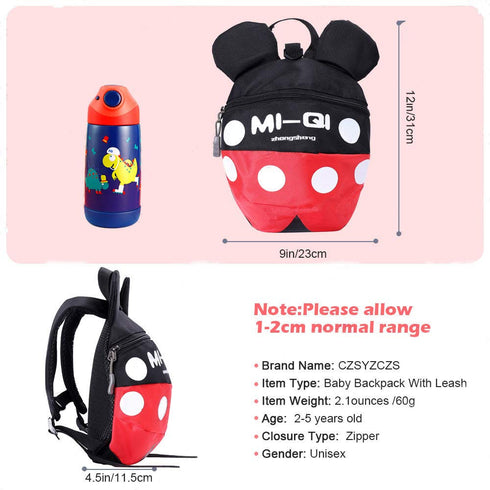 ?Baby Toddler Leash Baby Leash Backpack Little Kid Boys Girls Anti-Lost Travel Bag Harness Reins Cute Cartoon Backpacks with Safety Leash for Baby...