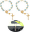 Cobee Car Rosary, 2-Piece Cross Auto Rosary, Rear View Mirror Pendant, Car Hanging Accessories, Interior Decor for Women & Men (Blue Gold)...