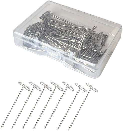 T Pins, 50 Pack T-pin 2 Inch Wig Pin for Blocking Knitting, Modelling, Crafts and Wig Making...