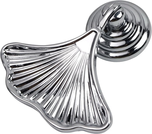 Antrader Ginkgo Leaf Shape Knob Handles,6Pcs Bright Silver Drop Pendant Pull Handle, Zinc Alloy Drawer Handle,Single Hole Cabinet Furniture Pulls...