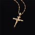 24K Gold Jesus Cross Necklace Religion Crucifix INRI Pendant Jewelry...