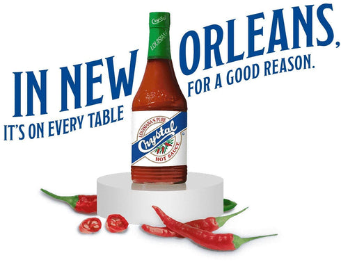 Crystal Hot Sauce 12oz (Pack of 2) - Louisiana's Pure Hot Sauce, Original Flavor - Low Fat - Low Sodium - Perfect for Spicing Up Sandwiches, Soups...