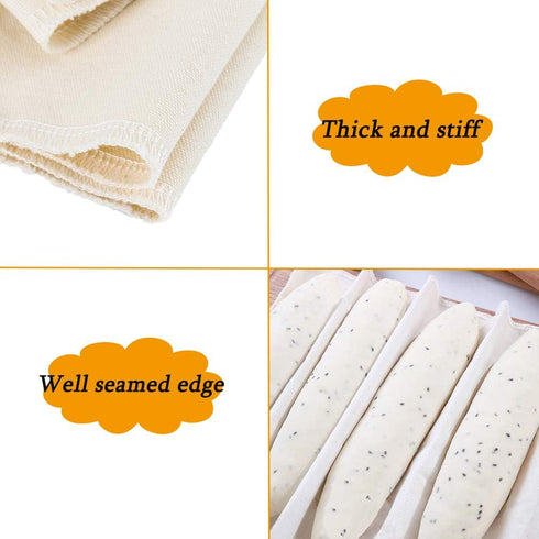 Panxxsen Professional Bakers Couche Extra Large 35 x 26 Inch,Heavy Duty Linen Pastry Proofing Cloth for Bread Dough Baking,Thick Baking Bread Clot...