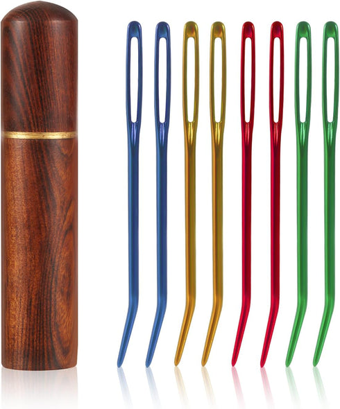 8pcs Large Eye Darning Needles for Wool, Stainless Steel Embroidery Needles Large Eye Hand Knitting Needles Tapestry Needles Yarn Sewing Needle wi...