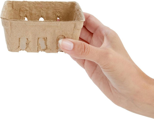 Juvale Pulp Fiber Berry Baskets - Brown Molded Pulp Fruit Containers - Cardboard Fruit Cartons For Farmers Market and Grocery Store (4 x 4 x 1.81 ...