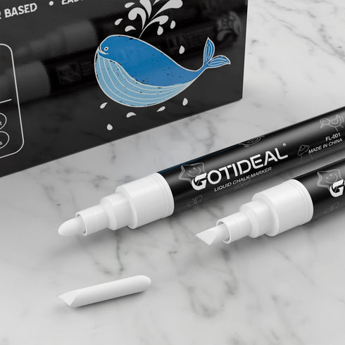 GOTIDEAL White Chalk Markers, Bold Tip Washable Chalkboard Markers, Car Window Markers,for Blackboard, Glass & Bistro, Non-Toxic, Erasable Paint C...
