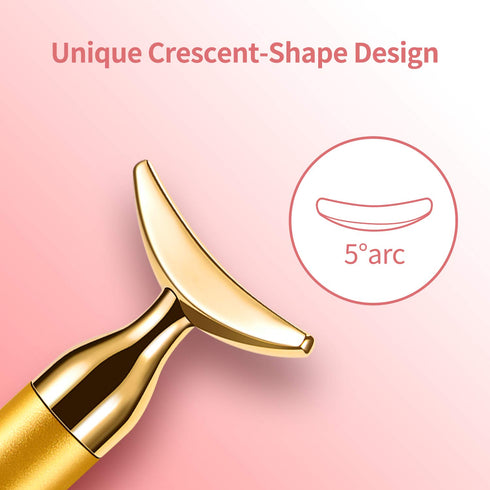 2-IN-1 Electric Face Massager Roller 24k Golden Face Roller, 3D Roller and Unique Crescent Shape Facial Roller Massager Kit Arm Eye Nose Massager ...