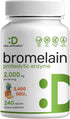 Bromelain Supplement 2,000mg Per Serving, 240 Capsules – Natural Proteolytic Enzymes from Fresh Pineapple – Supports Nutrient Digestion...