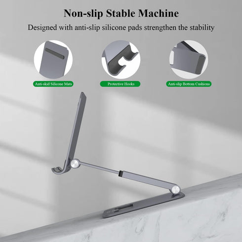 Minthouz Extendable Cell Phone Stand, Aluminium Phone Holder for Desk, Multi-Angle/Height Adjustable Phone Stand Compatible with iPhone 14 13 Pro ...