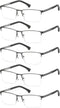 EYECEDAR 5-Pack Reading Glasses for Men Metal Half Frame Rectangular Style Spring Hinges Eyeglasses Mens Readers 1.50...