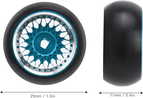 4PCS RC Car Drift Wheel Hub Tire Aluminum Alloy Tyres Rubber Tire RC Car Upgrade Parts for WLtoys K989 1/28 RC (Blue)...