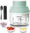 Electric Garlic Chopper Mini, Garlic Masher Crusher, Food Processor Small with Garlic Peeler And Spoon (100ML/3.3FL OZ, Green) 3.1 * 3.1 * 3.9 IN...