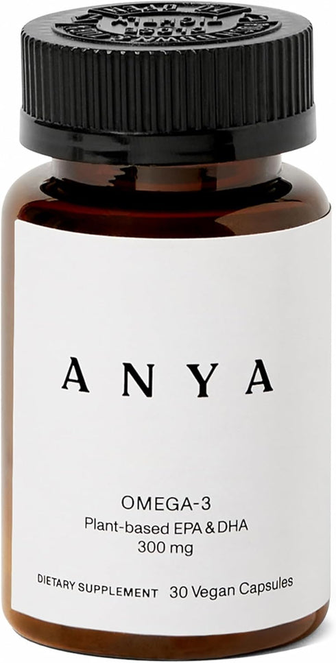 ANYA Omega-3 with 300mg of DHA and EPA, Clean Ingredients, Non-GMO, 100% Vegan, Gluten, Soy, and Dairy Free. New Moms’ Recovery & Breastfeeding, P...