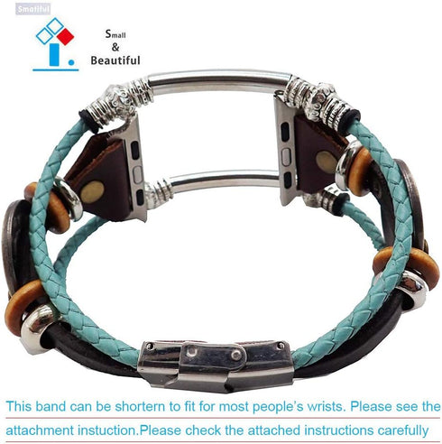 Pretty Strap for Women,Sport Replacement Parts Band Compatible with Apple Watch Series 1/2/3/4/5 42mm 44mm,Turquoise Color Ropes,Copper Virgo...