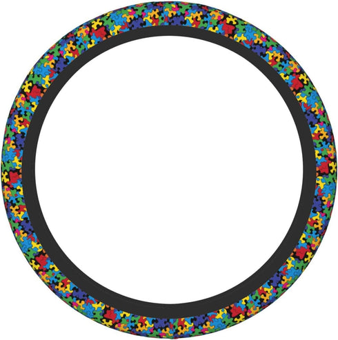 Colorful Autism Awareness Steering Wheel Covers, Cute Thickened Steering Wheel Cover for Men Women, Car Accessories...
