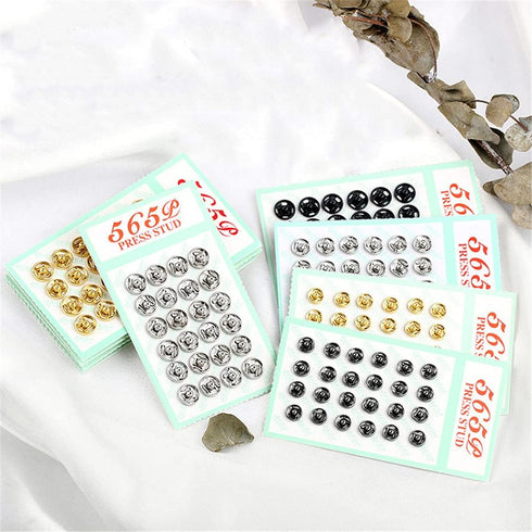 Mini Button Buckle Invisible Metal Snap Buttons Fasteners Press Studs Buttons for Sewing Clothing(Golden,7mm)...