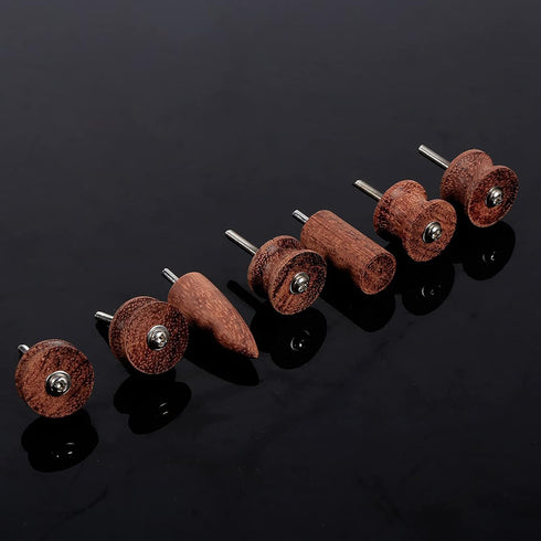 7 Leather Burnisher Pointed Tip, Stlye Rosewood Leather Burnishing Tool, Burnisher Creaser Electric Polished Head DIY Leather Tools, Slicker Point...