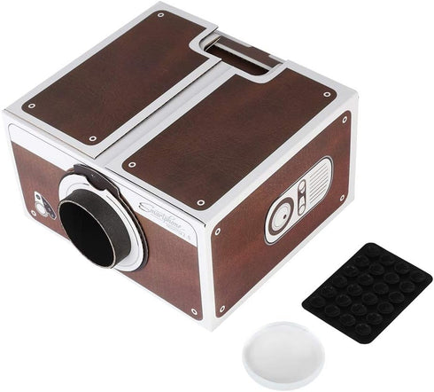 DIY Smartphone Projector, Mini DIY Projector, Simple Portable Cardboard Beamer, Lightweight Cell Phone Projector for Playing Video / Film...