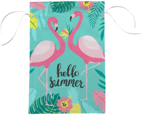 Seasonal Garden Flag Yard Flag ?Two Cute Flamingos Hello Summer Vertical Double Sided Design for All Seasons and Holidays Yard Outdoor Polyester 1...