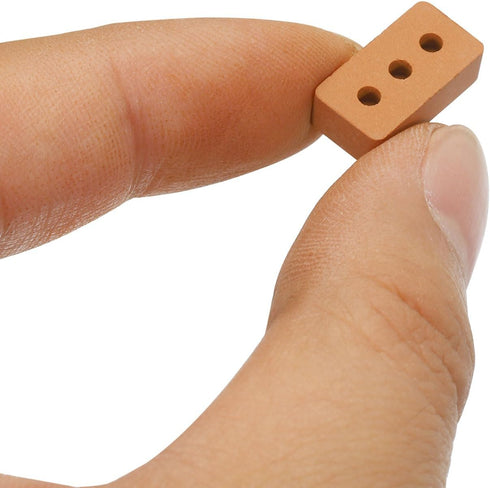 MECCANIXITY Miniature Bricks Clay Mini Wall Brick Model Brick Building Set for Model Building Dolls Pet Houses Garden Red Pack of 300 Scale 1/16 1...