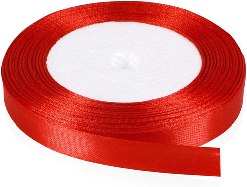 Solid Color Satin Ribbon, Kissbuty 3/8 Inch 25 Yards Gift Wrapping Ribbons Single-Sided Fabric Ribbon Embellish Ribbon Silk Ribbon Roll for Bows C...
