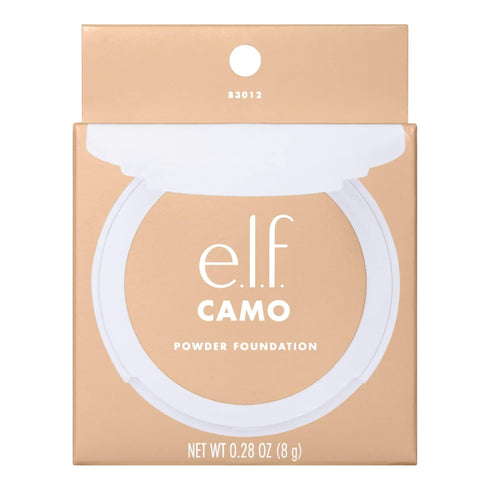 e.l.f. Camo Powder Foundation, Lightweight, Primer-Infused Buildable & Long-Lasting Medium-to-Full Coverage Foundation, Light 210 N...