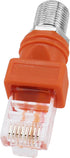 RF to RJ45 Converter Adapter, 2 Pack F Female to RJ45 Male Ethernet Adapter Coaxial Coupler Coax Straight Connector - Orange...