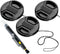 49mm Lens Cap Bundle, 3 Pack Universal Snap on Front Centre Pinch Lens Cover Set for Canon Nikon Sony Olympus DSLR Camera + Camera Lens Cleaning P...