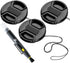49mm Lens Cap Bundle, 3 Pack Universal Snap on Front Centre Pinch Lens Cover Set for Canon Nikon Sony Olympus DSLR Camera + Camera Lens Cleaning P...