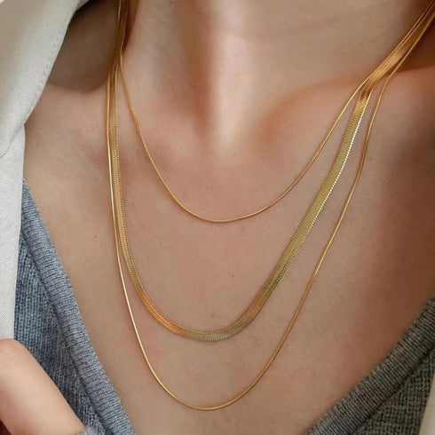 14K Gold Plated Layering Choker Necklaces for Women| Snake Chain,Cuban Link Chain,Paperclip Layered Chains Necklace for Women Trendy Jewelry....