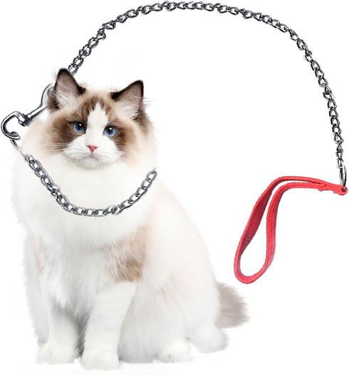 Chain Dog Leashes for Large Dogs Heavy Duty Non-chewable Dog Leash 8.2 FT Metal Dog Leash Dog Chain with Padded Handle Leash for Dog for Large & M...