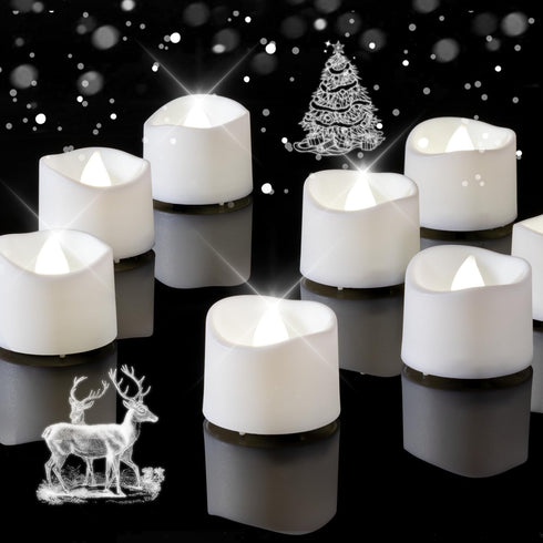 Homemory Pure White Flameless LED Tea Lights Candles, 200+Hour Battery Operated Fake Electric Votive Candles TeaLights for Christmas, DIY Mood Lig...