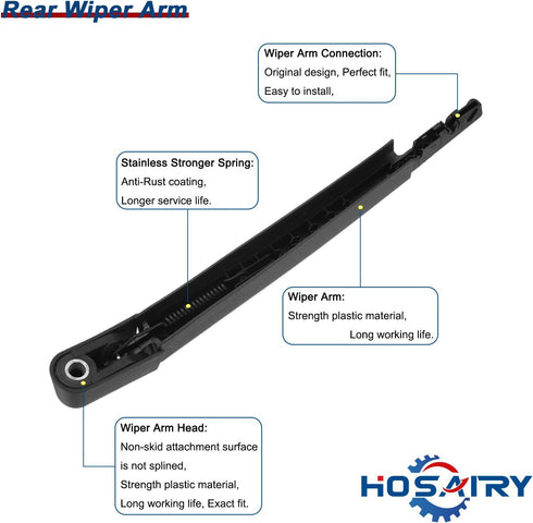 Rear Wiper Arm Blade Set for Lincoln Navigator 2009-2016, for Ford Expedition 2009-2017 Rear Windshield Wiper Arm Blade Assembly 9L1Z17526A 9L1Z17...