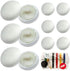 Satin Buttons, White Fabric Covered Button with Shank 10Pcs Round Satin Sewing Buttons for Tuxedo Wedding Dress Lace Bridal Blouse 12.5mm Craft Bu...
