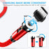 Terasako Magnetic Charging Cable 5-Pack (3/3/6/6/10FT) - 540° Rotating Magnetic Phone Charger Cable with LED Light - 90° Angle Connector, Nylon-Br...