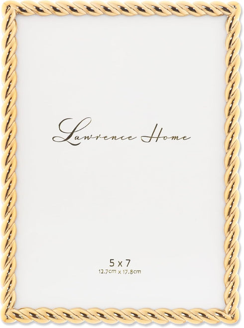 Lawrence Frames Rope Design Metal Frame, 5x7, Gold...