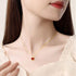 18K Gold Plated Red Heart Necklace Rhinestone Tiny Diamond Pendant Choker Necklaces Small Love Chain Necklace for Women Agate Tone Chain...