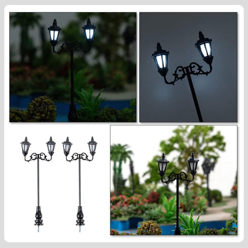 Yardwe Toys Toys 2pcs Miniature Street Light Model Pathway Lantern Post 1:87 Road Light Micro Landscape Ornament for Sand Table Miniature Scenes R...