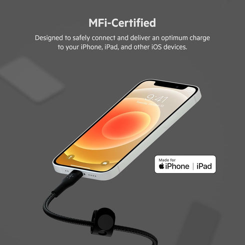 Belkin BoostCharge Pro Flex Braided USB Type A to Lightning Cable (1M/3.3FT), MFi Certified Charging Cable for iPhone 13, 12, 11, Pro, Max, Mini, ...