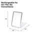 Dorence Rechargeable Travel Lighted Makeup Mirror, White - Compact Foldable LED Mirror for Flawless Application - Modern Design - Portable Vanity ...