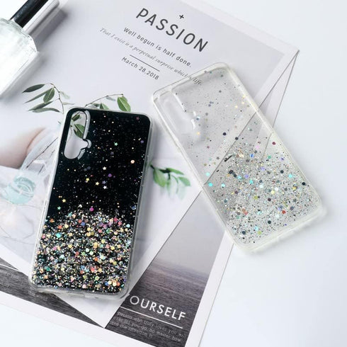 Compatible with Samsung A71 5g Case Clear Glitter Silicone, Phone Samsung Galaxy A71 5g Case Glitter Sparkle Pink Shockproof Thin Cover (Clear)...